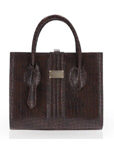 Alexandra K Vegan Leather Handbag 1.6.1 Maxi - Mokka Croco