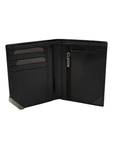 Fashionhunters Black and dark brown men's accented wallet