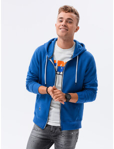 Ombre Clothing Férfi pulóver zip Keegan kék B977