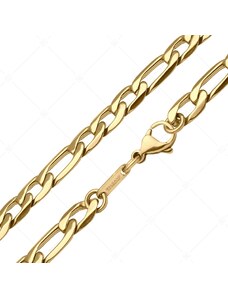 BALCANO - Figaro / Nemesacél figaró 3+1 szemes nyaklánc 18K arany bevonattal - 8 mm