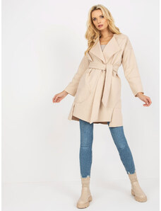 BASIC Világos bézs kabát övvel -TW-PL-BE-M125.21-light beige