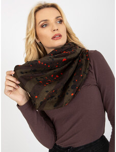 Fashionhunters Khaki women's scarf with print
