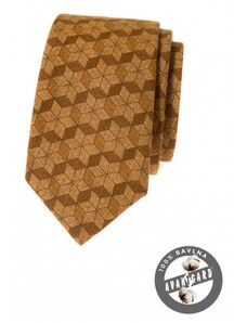 Avantgard Okkersárga mintás pamut nyakkendő