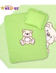 Baby nellys 2 darabos teddy maci babakocsi szett - zöld
