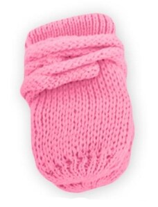 Baby nellys téli kötött ujjatlan babakesztyű - rózsaszín / málnaszín 56-68 (0-6 m)
