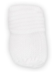 Baby nellys téli kötött baba kesztyű - fehér 56-68 (0-6 m)