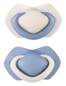 Canpol Babies 2 db-os szimmetrikus szilikon cumi készlet, 6-18m+, TISZTA SZÍN kék
