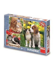 DINO Toys Puzzle 3x55 Állat barátok