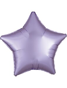 Szatén Silk Pastel Lilac csillag fólia lufi 48 cm
