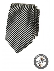 Avantgard Fekete-fehér pamut keskeny nyakkendő
