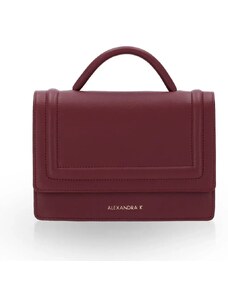Alexandra K Vegan Leather Handbag Hope Mini - Burgundy Corn