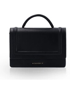 Alexandra K Vegan Leather Handbag Hope Mini - Black Ink Corn