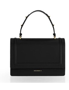 Alexandra K Vegan Leather Handbag Hope Maxi - Black Ink Corn