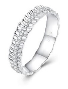 Ékszerkirály Ezüst női gyűrű fehér kristállyal, 6-os méret