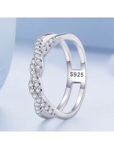 Ékszerkirály Ezüst női gyűrű, fonott, 6-os méret