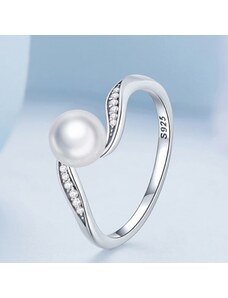 Ékszerkirály Ezüst női gyűrű, szív alakú, gyönggyel, 6-os méret