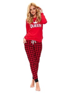 DN Nightwear Queen női pizsama, piros, hosszú