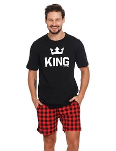 DN Nightwear King rövid férfi pizsama, fekete