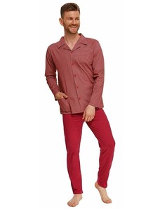 Taro Richard gombos férfi pizsama, piros