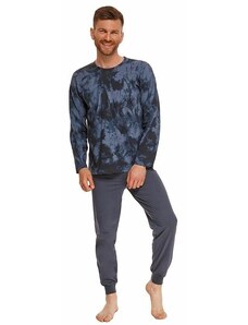 Taro Greg férfi pizsama, kék, batikolt