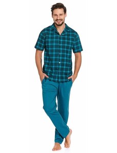 DN Nightwear Luke férfi pizsama, kék, kockás