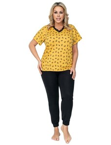 Donna Queen női pizsama, sárga