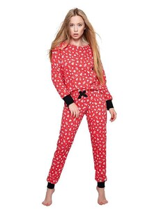 Sensis Sue női pizsama, piros, mézeskalácsos