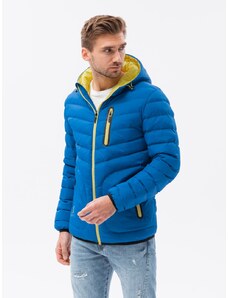 Ombre Clothing Férfiak szigetelt kabát Cosima kék C356 (OM-JALP-0118)