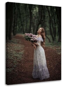 Gario Vászonkép No ruhában és virágokkal - Maryna Khomenko Méret: 40 x 60 cm
