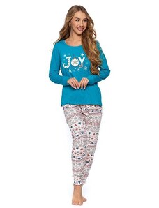 Moraj Christmas Joy női pizsama, türkizzöld