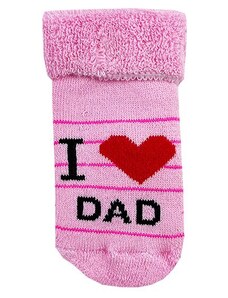 minidamla Újszülött zokni- Dad, rózsaszín