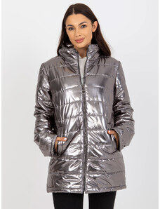 BASIC Ezüst steppelt téli kabát LK-KR-507846.79P-ezüst