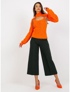BASIC Narancssárga női szett kötött garbóval EM-KMPL-1078-01.59P-narancs