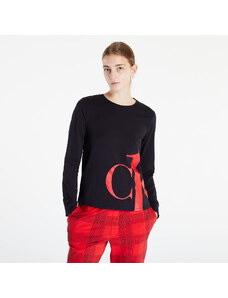 Női póló Calvin Klein Ck1 Sleep L/S Crew Neck Black/ Exact Logo