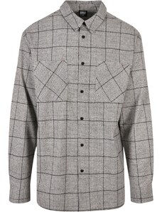 Urban Classics Plus Size Long oversized plaid grey-black shirt