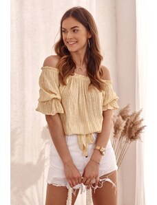 FASARDI Yellow delicate striped blouse