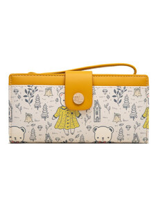 Sárga - és krémszínű női pénztárca macis mintával (0995.)