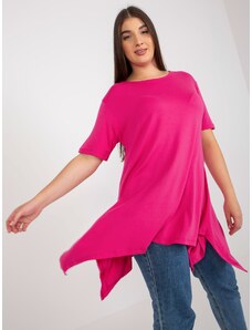 Fashionhunters Fuchsia smooth viscose blouse of larger size