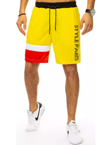 BASIC Sárga férfi rövidnadrág piros csíkkal és mintával SX1355