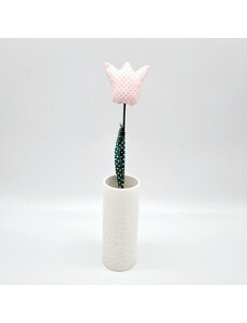 BarbieyDesign Illatos Kézműves Tulipán (Rózsaszín pöttyös, sötét levél)