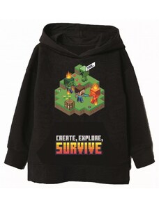 Minecraft gyerek pulóver fekete 10év