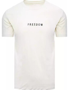 BASIC Krémszínű póló Freedom felirattal RX4952