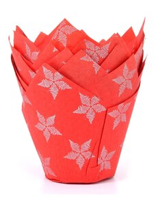 House of Marie Karácsonyi muffin papír kosárkák tulipán - csillagok 36 db