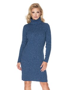 PeeKaBoo női kötött pulóver ruha garbóval kedves Farmer egyetemes