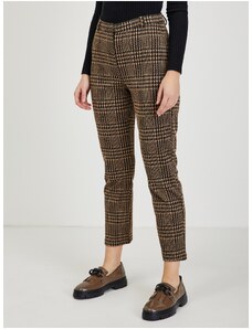 Brown women's shortened checked trousers ORSAY - Ladies