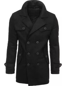 BASIC Fekete férfi kétsoros kabát CX0432