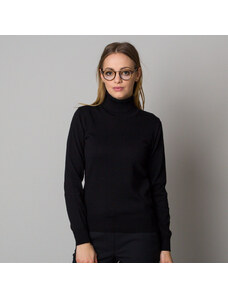 Willsoor Elegáns női garbónyakú pulóver fekete színben 10357