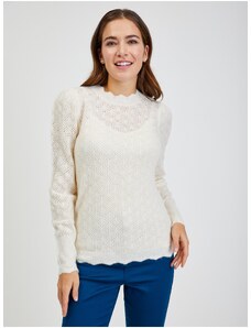 Cream women's perforated sweater ORSAY - Women
