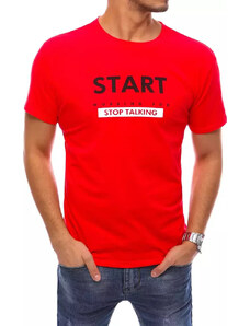 BASIC Piros póló "Start Working For Stop Talking" RX4736