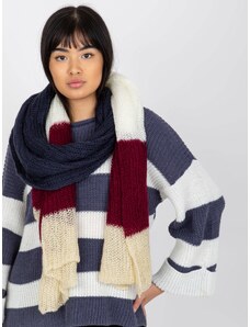 Fashionhunters Women's knitted scarf ecru-burgundy color